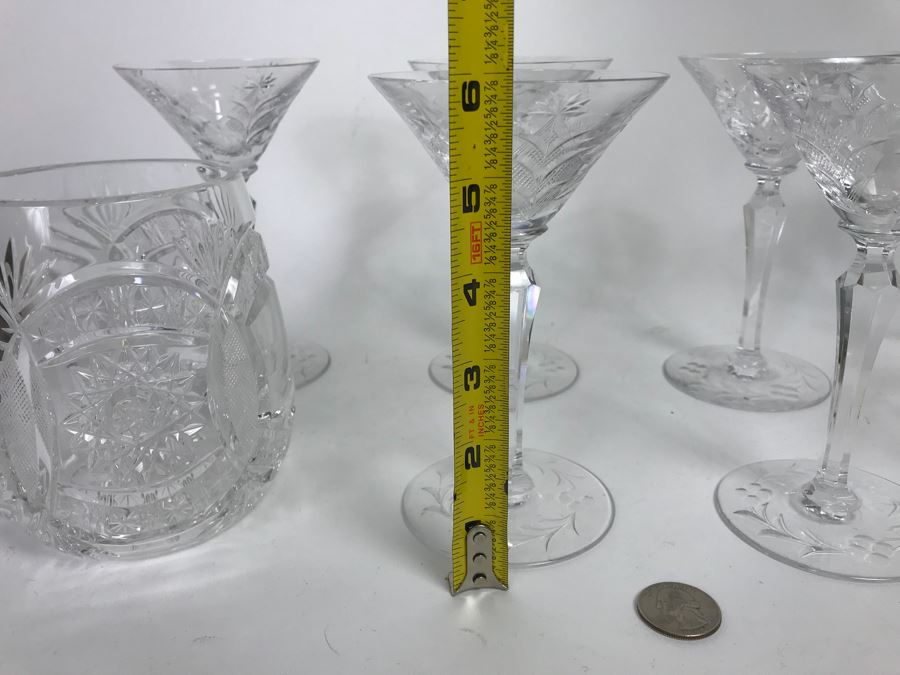 (6) Crystal Stemware Glasses And (2) Crystal Mugs [Photo 11]