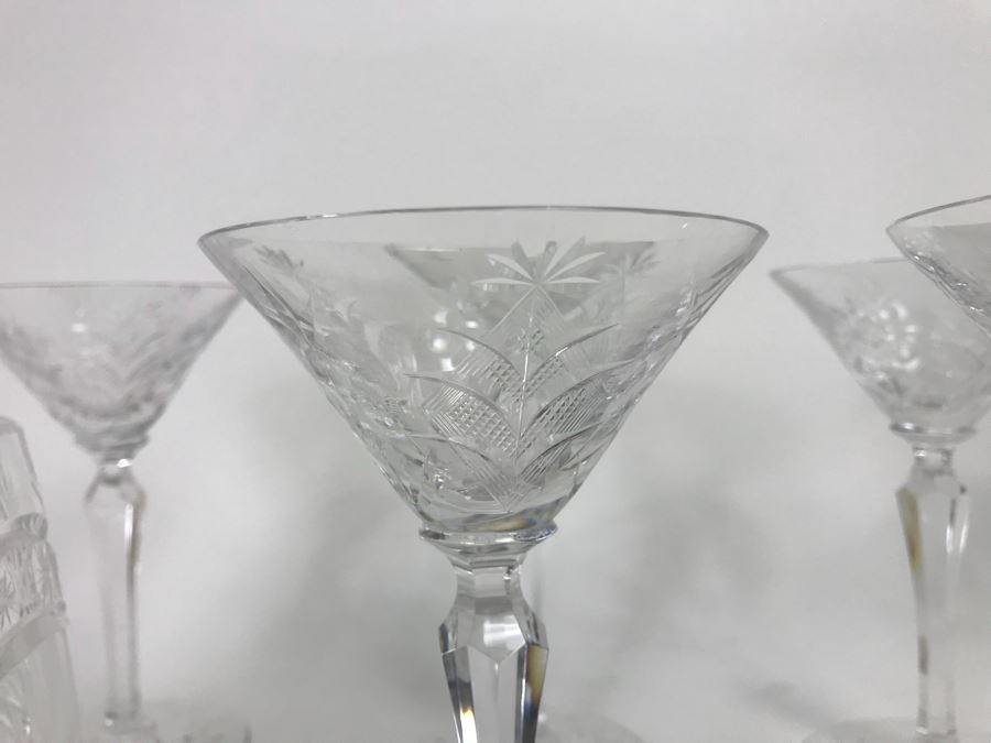 (6) Crystal Stemware Glasses And (2) Crystal Mugs [Photo 6]