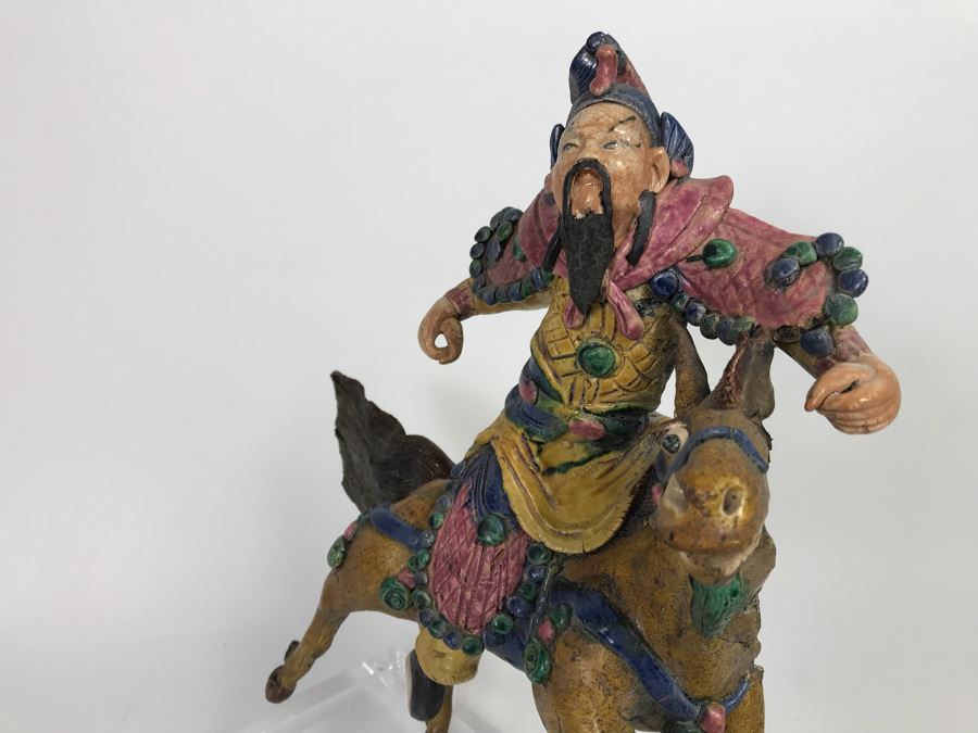 Vintage Asian Hand Made Roof Tile Mounted On Lucite Base For Display 12' High [Photo 9]