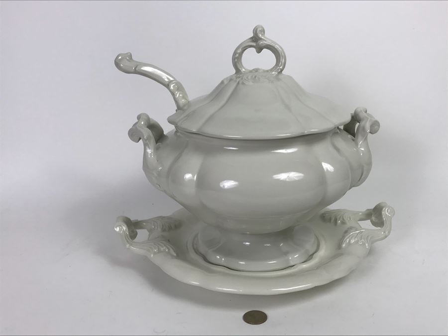 Red-Cliff Ironstone Fine China Soup Tureen With Ladle [Photo 2]