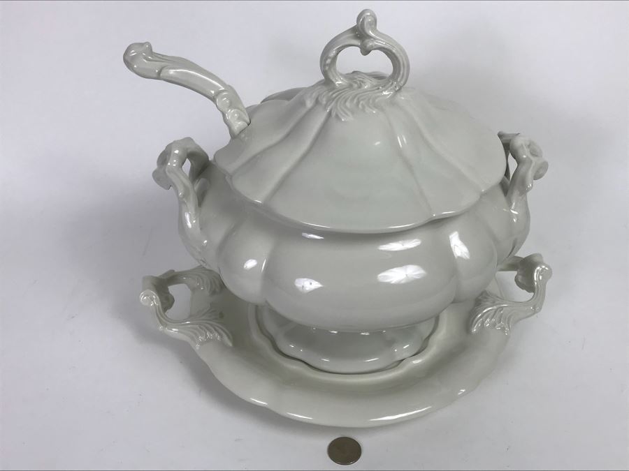 Red-Cliff Ironstone Fine China Soup Tureen With Ladle [Photo 3]