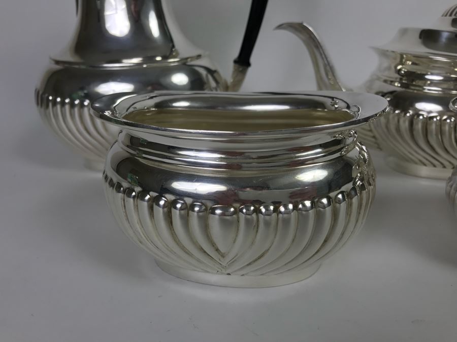 (6) Piece English Silverplate (2) Coffee Pots, Teapot, Creamer And Sugar [Photo 12]