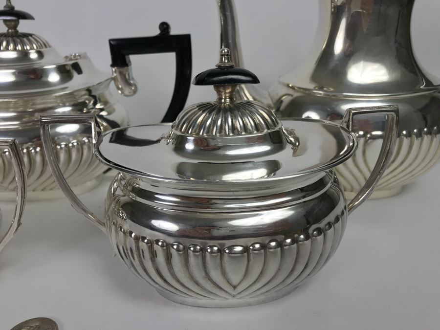 (6) Piece English Silverplate (2) Coffee Pots, Teapot, Creamer And Sugar [Photo 9]