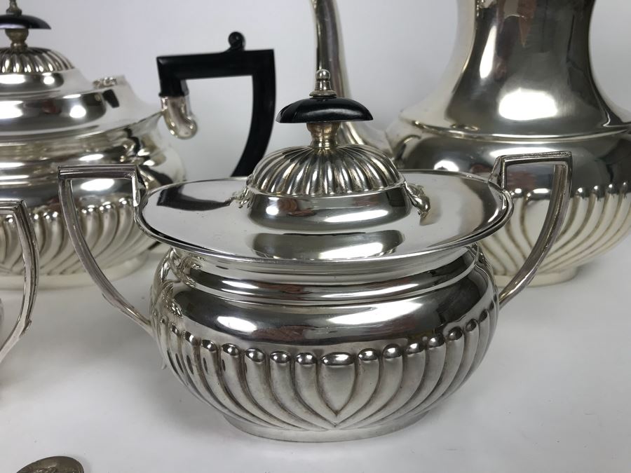 (6) Piece English Silverplate (2) Coffee Pots, Teapot, Creamer And Sugar [Photo 8]