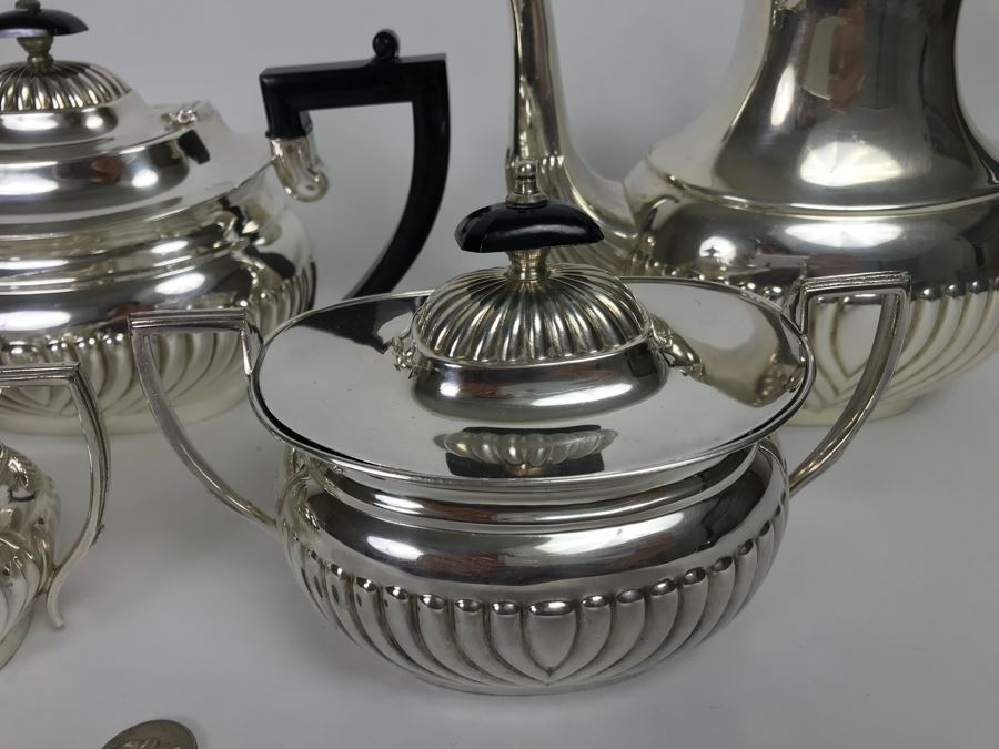 (6) Piece English Silverplate (2) Coffee Pots, Teapot, Creamer And Sugar [Photo 7]