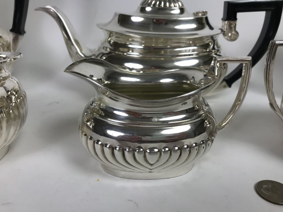 (6) Piece English Silverplate (2) Coffee Pots, Teapot, Creamer And Sugar [Photo 10]