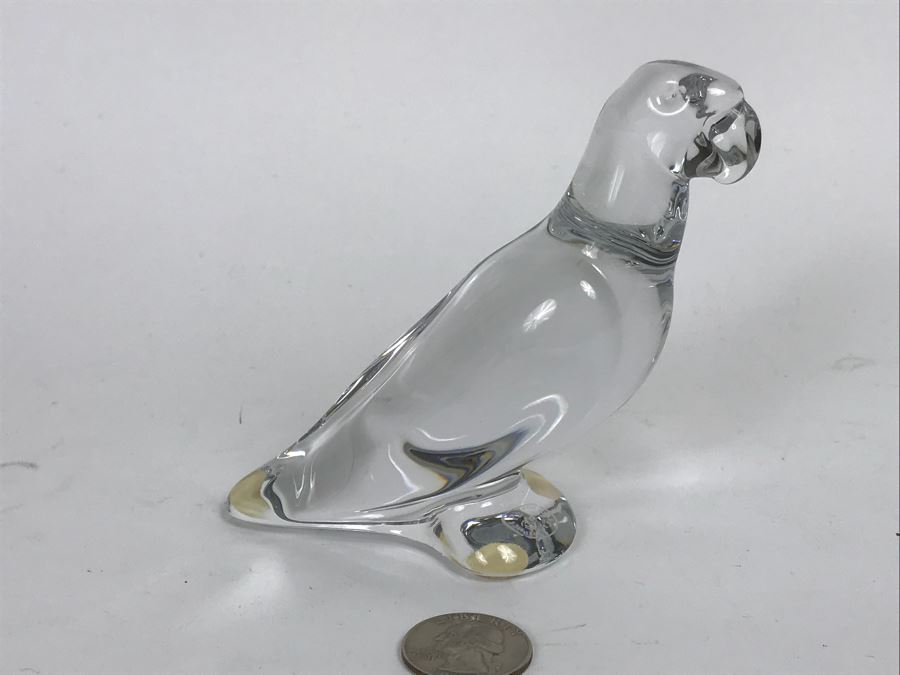 Baccarat France Crystal Parrot Figurine