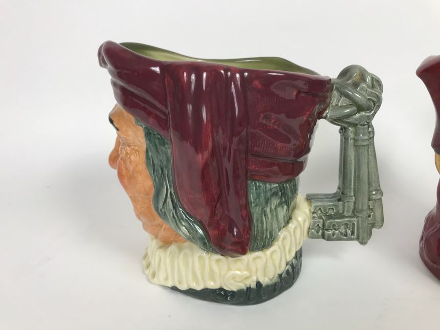 Vintage Royal Doulton Toby Mugs Of Simon Cellarer And The Cardinal And Pair Of Royal Doulton Books On Figurines And Character And Toby Jugs [Photo 5]