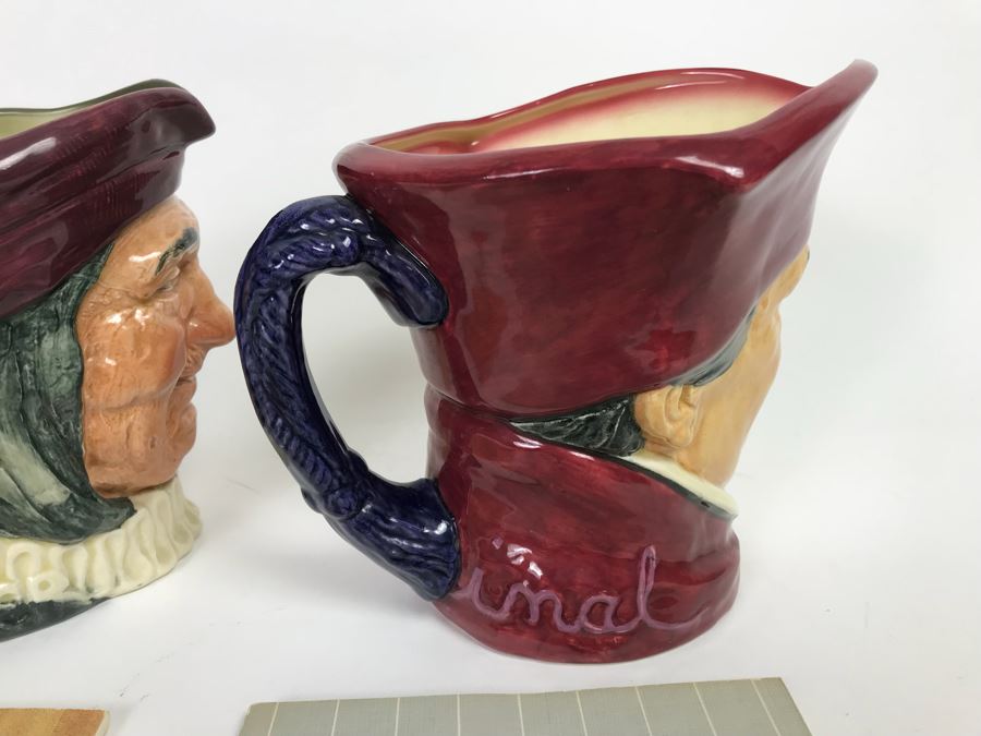 Vintage Royal Doulton Toby Mugs Of Simon Cellarer And The Cardinal And Pair Of Royal Doulton Books On Figurines And Character And Toby Jugs [Photo 9]