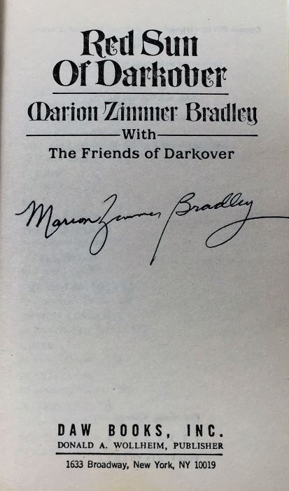 Marion Zimmer Bradley Collection: The Friends of Darkover Series: The Other Side of the Mirror, Four Moons of Darkover, Red Sun of Darkover, Leroni of Darkover & Domains of Darkover - Signed by Marion Zimmer Bradley, Elizabeth Waters & Mercedes Lackey [Photo 21]