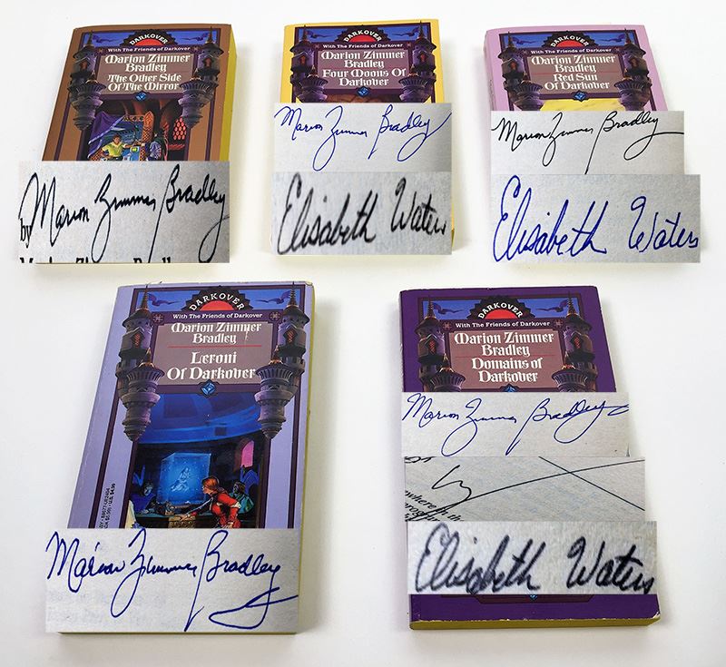Marion Zimmer Bradley Collection: The Friends of Darkover Series: The Other Side of the Mirror, Four Moons of Darkover, Red Sun of Darkover, Leroni of Darkover & Domains of Darkover - Signed by Marion Zimmer Bradley, Elizabeth Waters & Mercedes Lackey [Photo 1]