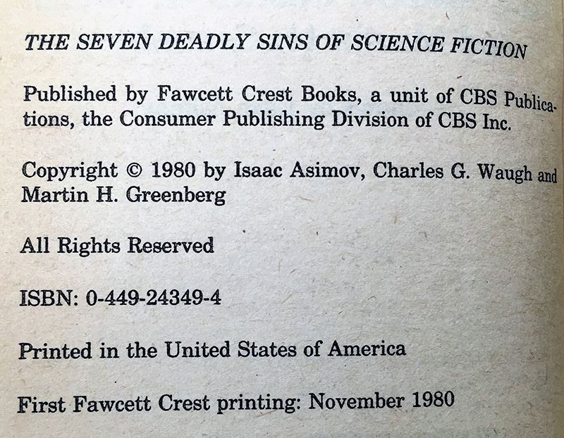 Martin H. Greenberg & Charles G. Waugh Collection: Mercenaries of Tomorrow & The 7 Deadly Sins of Science Fiction (edited by Isaac Asimov) - Signed by Poul Anderson, Barry Longyear, A.E. Van Vogt, Gene Wolfe, Jack Vance & Frederik Pohl [Photo 22]