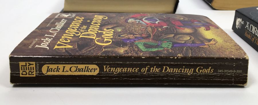John Ringo & Julie Cochrane: Cally's War - Signed by John Ringo; The Sword of Shannara - Signed by Terry Brooks; Vengeance of the Dancing Gods - Signed by Jack L. Chalker; A Dirge for Sabis - Signed by C.J. Cherryh & Leslie Fish [Photo 18]