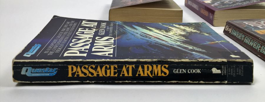 Gorgon Child - Signed by Steven Barnes; Legend - Signed by David Gemmell; Some Will Not Die - Signed by Algis Budrys; Passage at Arms - Signed by Glen Cook; Sweet Silver Blues - Signed by Glen Cook; The Best of Marion Zimmer Bradley - Signed [Photo 23]