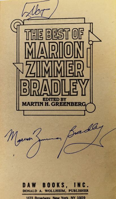 Gorgon Child - Signed by Steven Barnes; Legend - Signed by David Gemmell; Some Will Not Die - Signed by Algis Budrys; Passage at Arms - Signed by Glen Cook; Sweet Silver Blues - Signed by Glen Cook; The Best of Marion Zimmer Bradley - Signed [Photo 35]