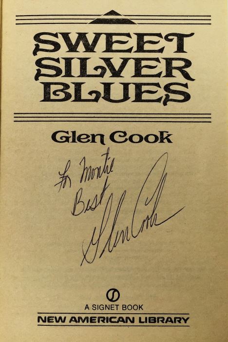 Gorgon Child - Signed by Steven Barnes; Legend - Signed by David Gemmell; Some Will Not Die - Signed by Algis Budrys; Passage at Arms - Signed by Glen Cook; Sweet Silver Blues - Signed by Glen Cook; The Best of Marion Zimmer Bradley - Signed [Photo 30]