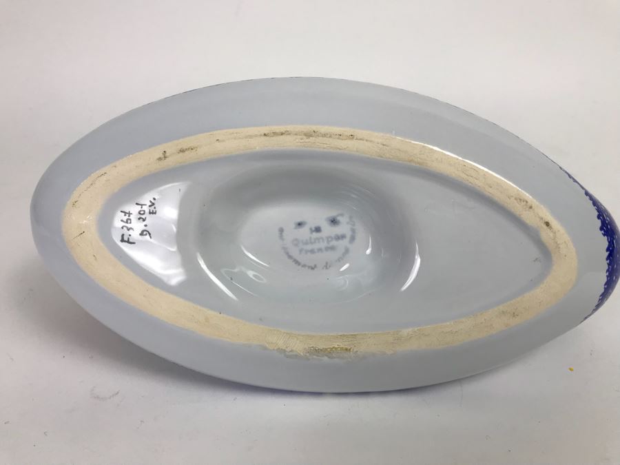 Henriot Quimper France Gravy Boat Fish With Attached Underplate  [Photo 9]