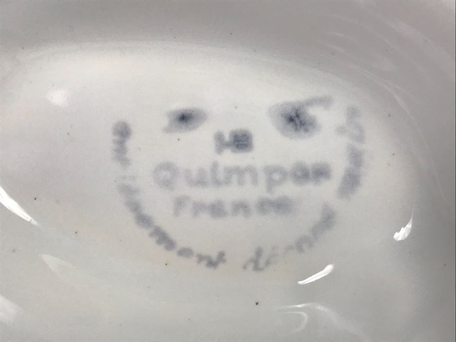 Henriot Quimper France Gravy Boat Fish With Attached Underplate  [Photo 10]