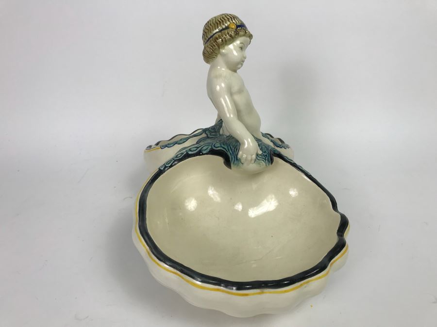 Large Vintage Porcelain Cherub Double Dish Nautical Motif 1314 Baden [Photo 8]