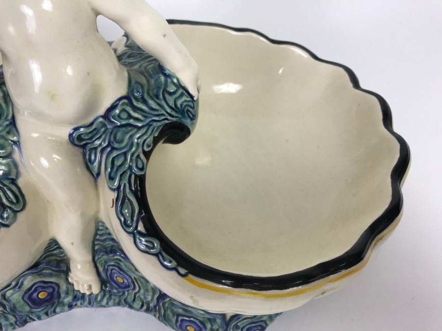 Large Vintage Porcelain Cherub Double Dish Nautical Motif 1314 Baden [Photo 7]