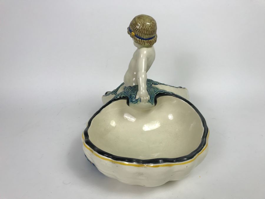 Large Vintage Porcelain Cherub Double Dish Nautical Motif 1314 Baden [Photo 10]