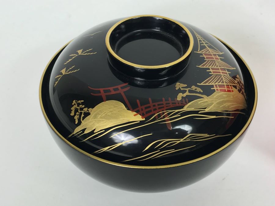 Home Decor Lot With Copper Ewer, Wooden Asian Box With Chopsticks, Chased Brass Fish Trays, Porcelain Footed Trinket Dish And More [Photo 30]