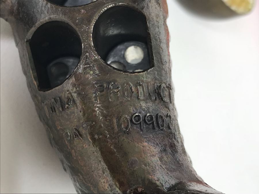 Home Decor Lot With Copper Ewer, Wooden Asian Box With Chopsticks, Chased Brass Fish Trays, Porcelain Footed Trinket Dish And More [Photo 22]