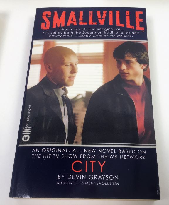 Dome - Signed by Steve Perry & Michael Reeves; The Trinity Paradox - Signed by Doug Beason & Kevin J. Anderson; The Fugitive Worlds by Bob Shaw; Smallville (x2) - Signed by Devin Grayson (x2) [Photo 6]