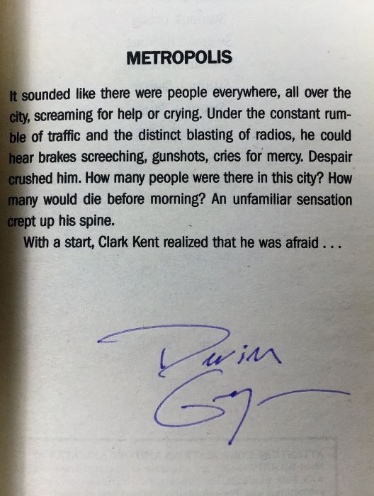 Dome - Signed by Steve Perry & Michael Reeves; The Trinity Paradox - Signed by Doug Beason & Kevin J. Anderson; The Fugitive Worlds by Bob Shaw; Smallville (x2) - Signed by Devin Grayson (x2) [Photo 28]