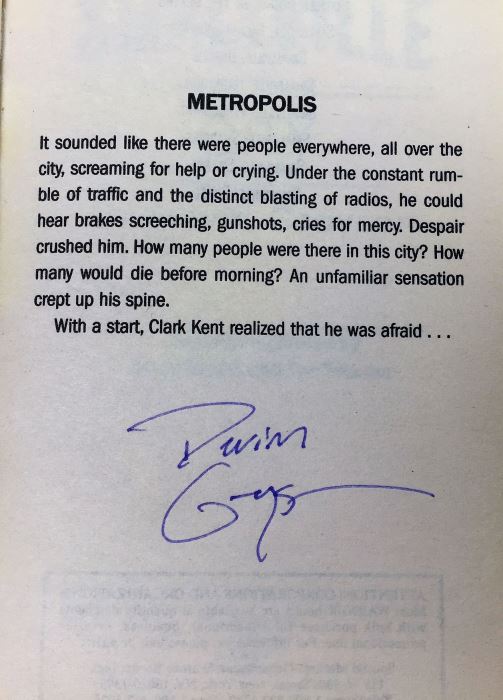 Dome - Signed by Steve Perry & Michael Reeves; The Trinity Paradox - Signed by Doug Beason & Kevin J. Anderson; The Fugitive Worlds by Bob Shaw; Smallville (x2) - Signed by Devin Grayson (x2) [Photo 23]