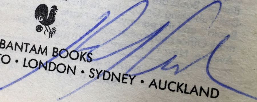 Dome - Signed by Steve Perry & Michael Reeves; The Trinity Paradox - Signed by Doug Beason & Kevin J. Anderson; The Fugitive Worlds by Bob Shaw; Smallville (x2) - Signed by Devin Grayson (x2) [Photo 14]