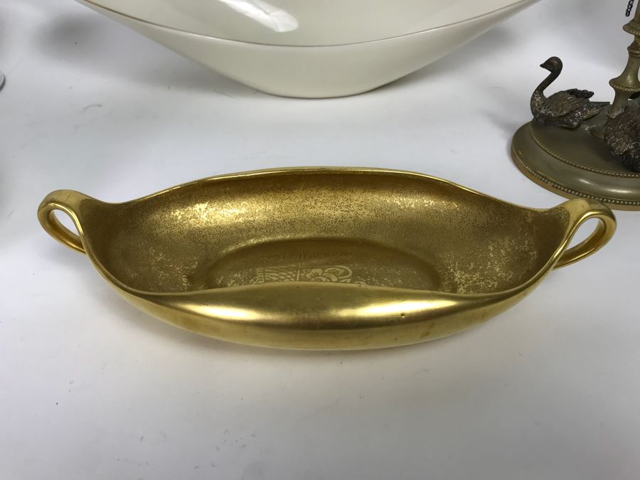 Home Decor Lot With Milk Glass Rooster, Vintage Vases, LENOX Bowl And More [Photo 3]