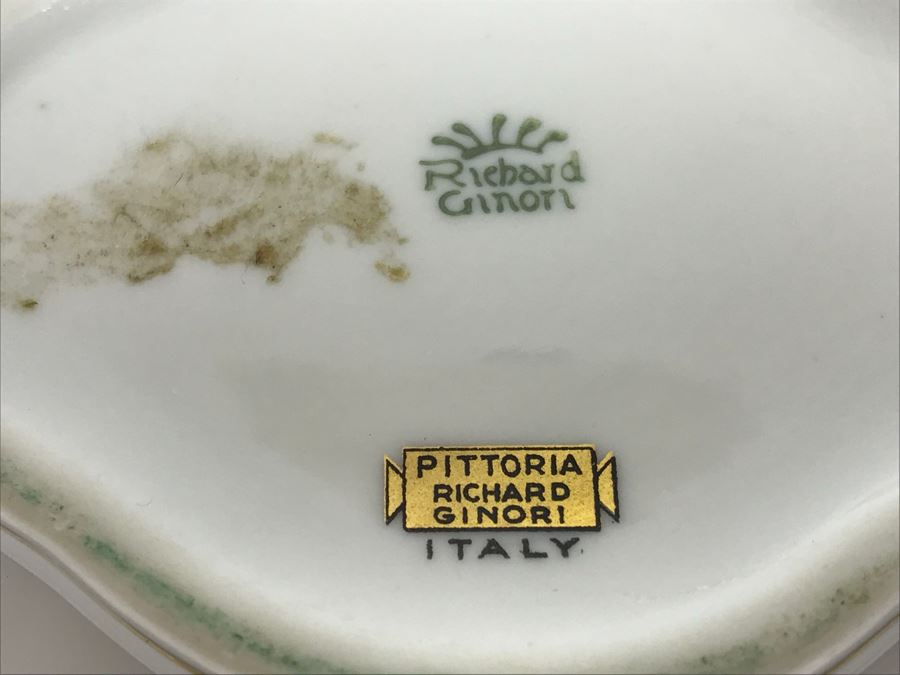 Richard Ginori Vittoria Italy Lidded Trinket Box And Spoon Rest Pin Trinket Ring Dish [Photo 13]