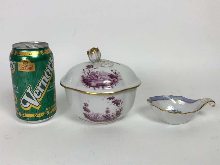 Richard Ginori Vittoria Italy Lidded Trinket Box And Spoon Rest Pin Trinket Ring Dish [Photo 4]