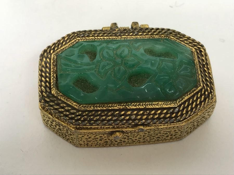 Collection Of Trinket Boxes And Ladies Compacts Porcelain, Cloisonne, Alabaster [Photo 29]