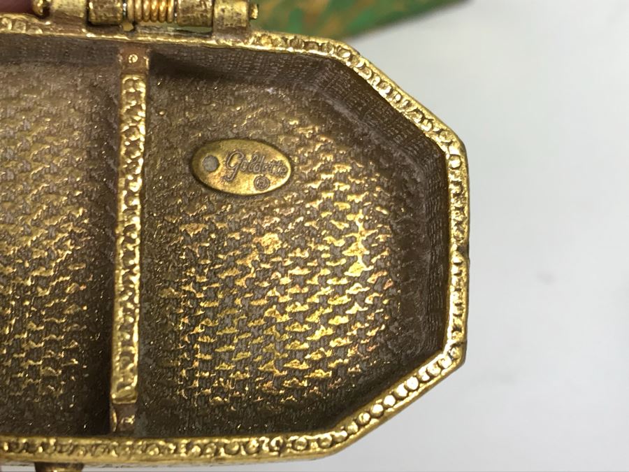 Collection Of Trinket Boxes And Ladies Compacts Porcelain, Cloisonne, Alabaster [Photo 30]