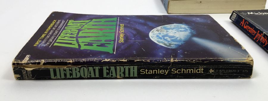 The Space Enterprise - Signed by G. Harry Stine; Lifeboat Earth - Signed by Stanley Schmidt; A Greater Infinity - Signed by Michael McCollom [Photo 10]