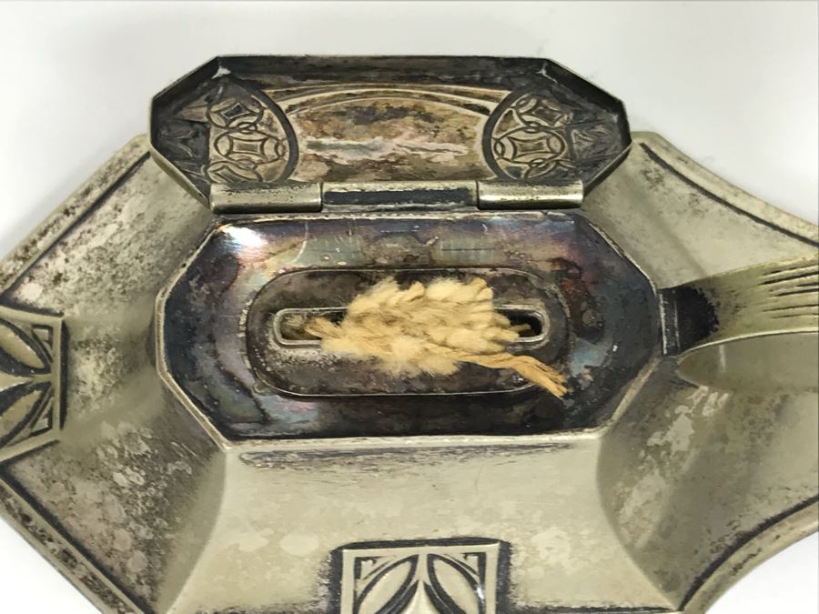 Antique Curling Iron And Curing Iron Heater Stand With Hallmarks WMFN [Photo 2]