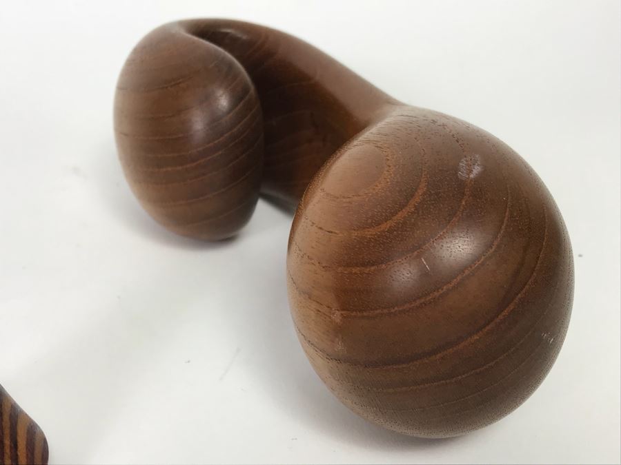 Collection Of Carved And Turned Wooden Art Objects Including A Signed Turned Wooden Bowl By Eugene Santillanes (1935-2015) And Van Cort Instruments Dragonfly [Photo 22]