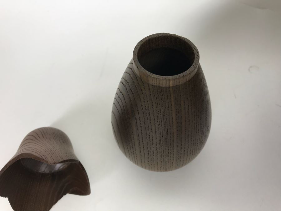 Collection Of Carved And Turned Wooden Art Objects Including A Signed Turned Wooden Bowl By Eugene Santillanes (1935-2015) And Van Cort Instruments Dragonfly [Photo 17]