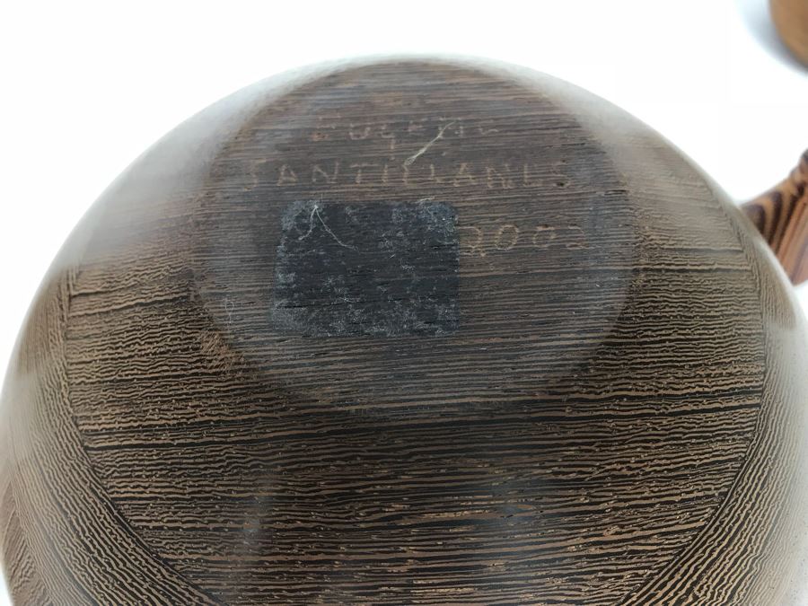 Collection Of Carved And Turned Wooden Art Objects Including A Signed Turned Wooden Bowl By Eugene Santillanes (1935-2015) And Van Cort Instruments Dragonfly [Photo 21]