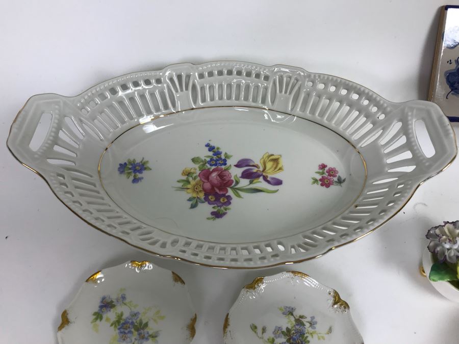 Wedgwood Cornflower Divided Bowl, LENOX Candlesticks, DANSK Gravy Boat, Angel Food Cake Cutter And Various China [Photo 19]