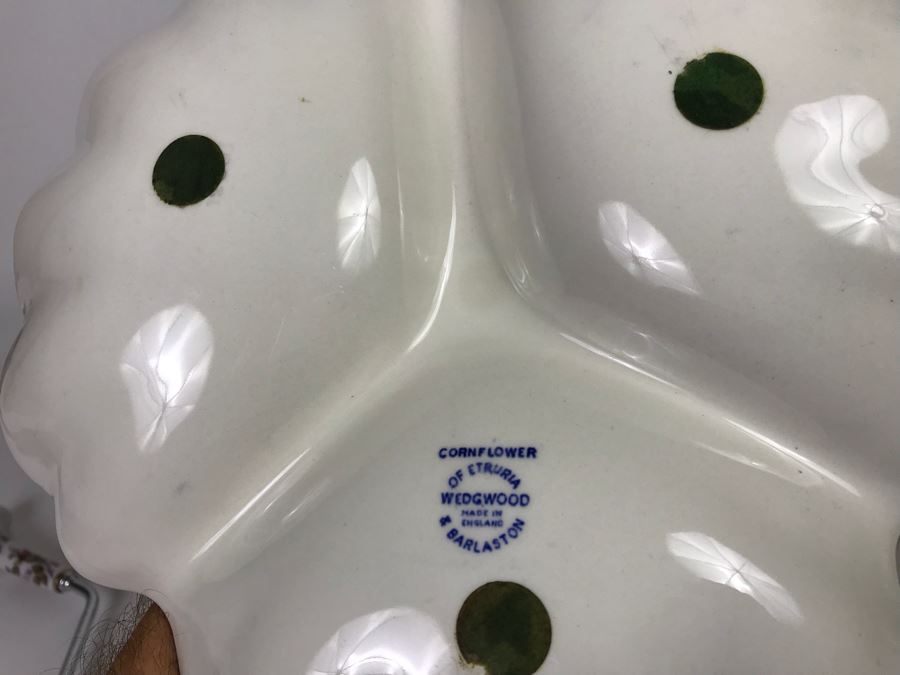 Wedgwood Cornflower Divided Bowl, LENOX Candlesticks, DANSK Gravy Boat, Angel Food Cake Cutter And Various China [Photo 6]