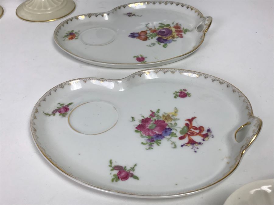 Wedgwood Cornflower Divided Bowl, LENOX Candlesticks, DANSK Gravy Boat, Angel Food Cake Cutter And Various China [Photo 26]