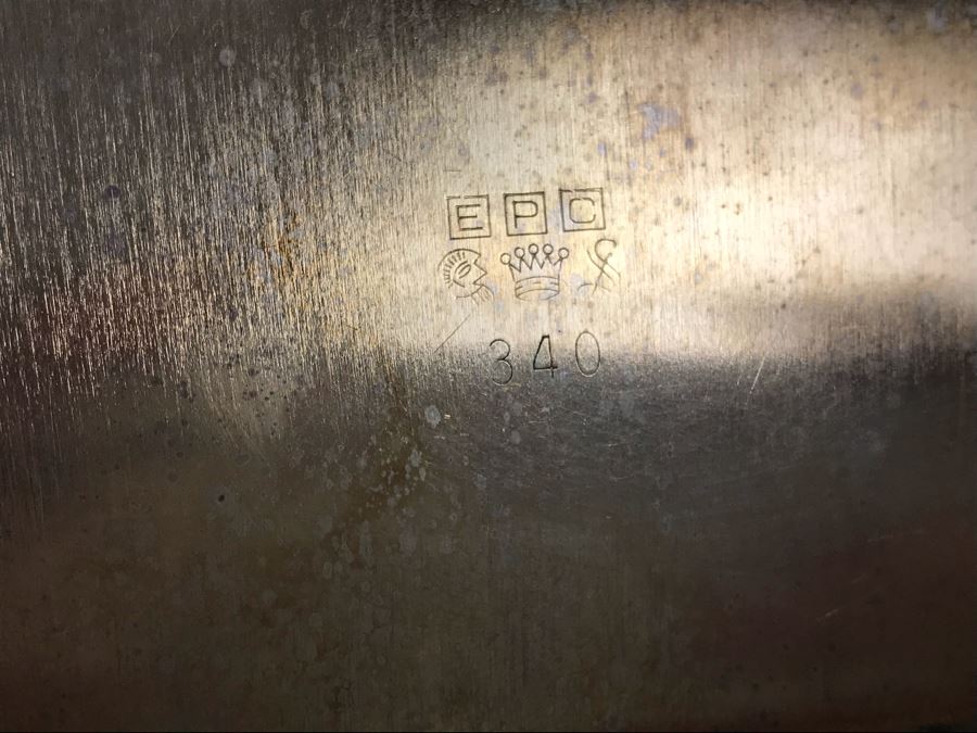 Collection Of Silverplate Serving Pieces Including Large Ornate Chased Tray, Gravy Train, Covered Butter Dishes And Shell Tray [Photo 15]