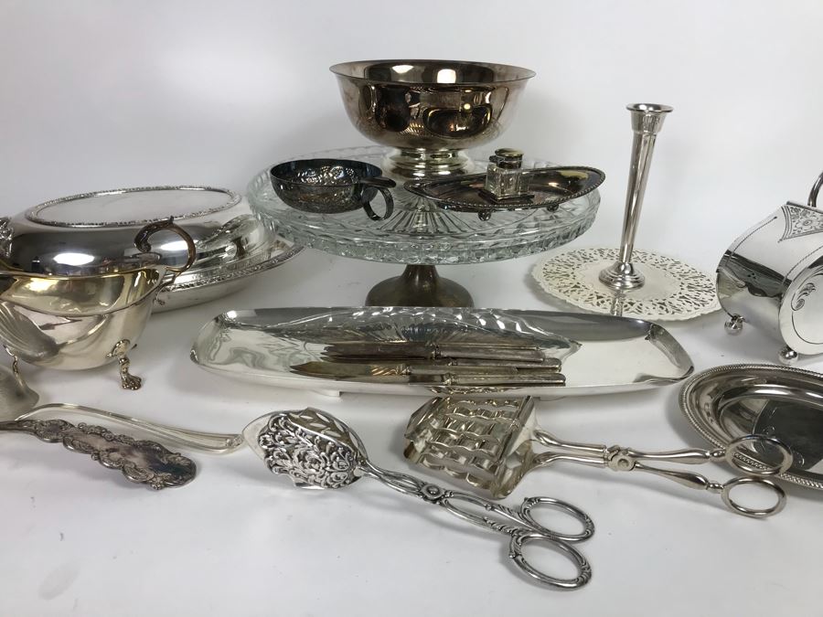 Large Collection Of Over 20 Silverplate Serving Pieces And Items [Photo 2]
