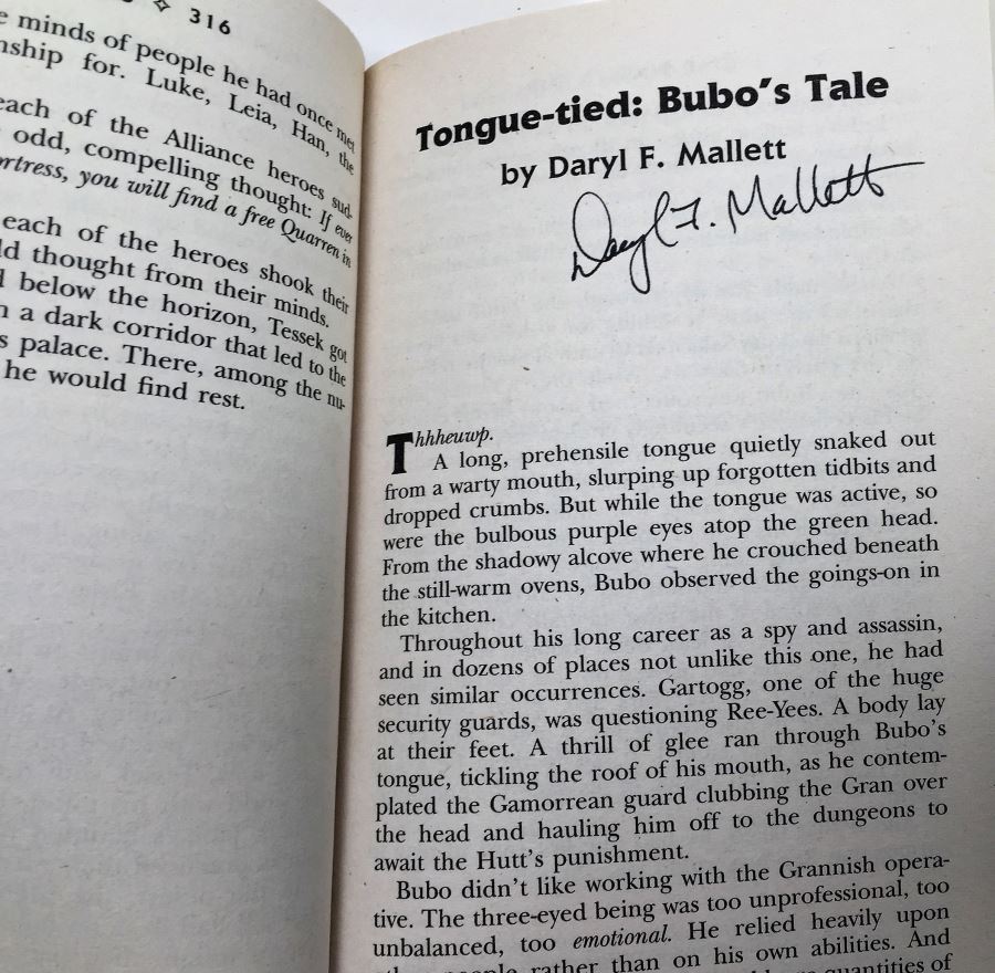 Star Trek: The Disinherited, Twilight Zone, The Further Adventures of Batman; Star Wars: Tales from Jabba's Palace & The New Jedi Order - Signed by Peter David, Robert Bloch, William F. Nolan, William F. Wu, Daryl F. Mallett & Michael A. Stackpole [Photo 30]