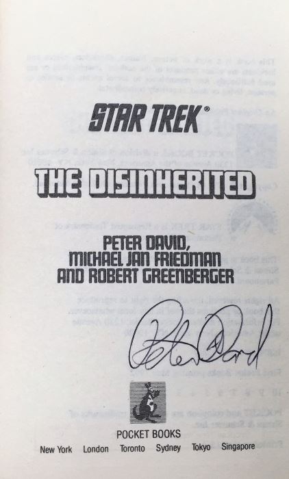 Star Trek: The Disinherited, Twilight Zone, The Further Adventures of Batman; Star Wars: Tales from Jabba's Palace & The New Jedi Order - Signed by Peter David, Robert Bloch, William F. Nolan, William F. Wu, Daryl F. Mallett & Michael A. Stackpole [Photo 9]
