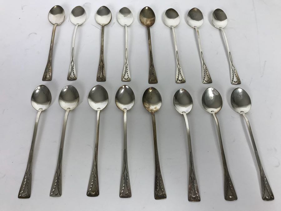 (16) Chased Sterling Silver Spoons 204g [Photo 3]