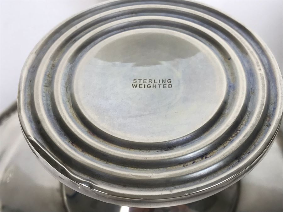 Sterling Silver Hallmarked Ashtray, Fisher Sterling Silver Cup With Wooden Handle And Weighted Sterling Silver Handled Footed Bowl (167g Weight Includes Wooden Handle But Not Weighted Bowl) [Photo 13]